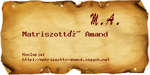 Matriszottó Amand névjegykártya